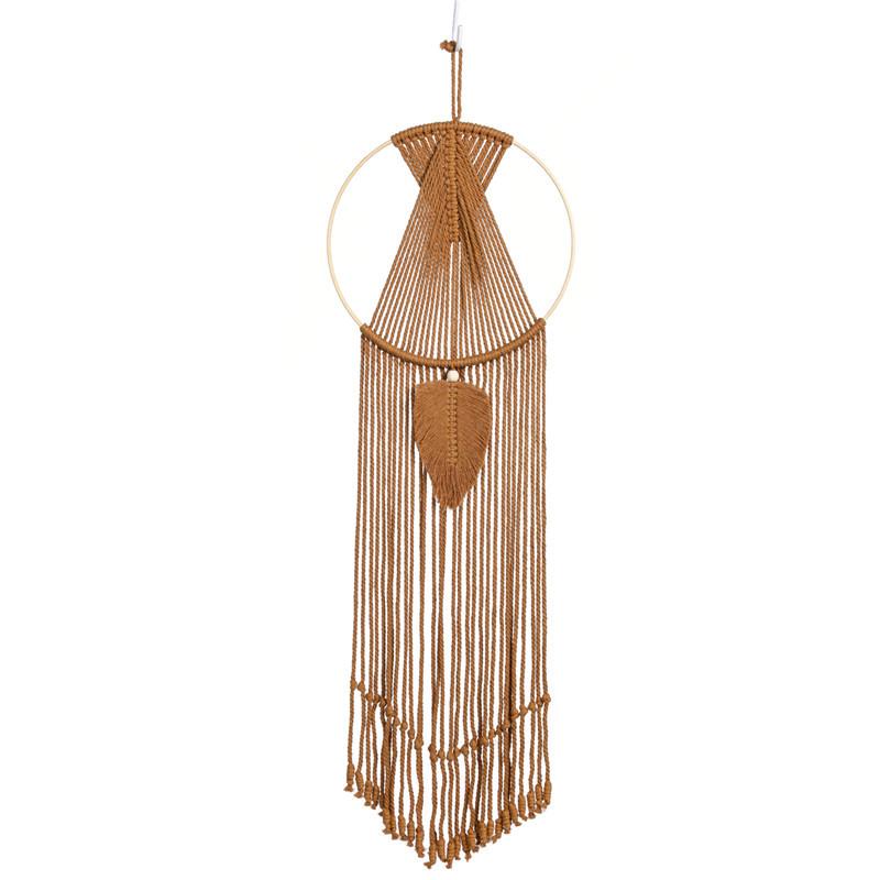 Brown Dream Catcher Wall Hanging Macrame with Tassels