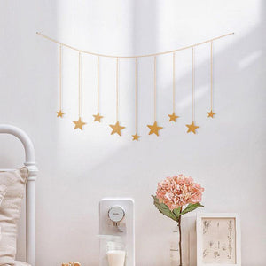 9Pcs Gold Star Garland Wall Decoration Set - Fansee Australia