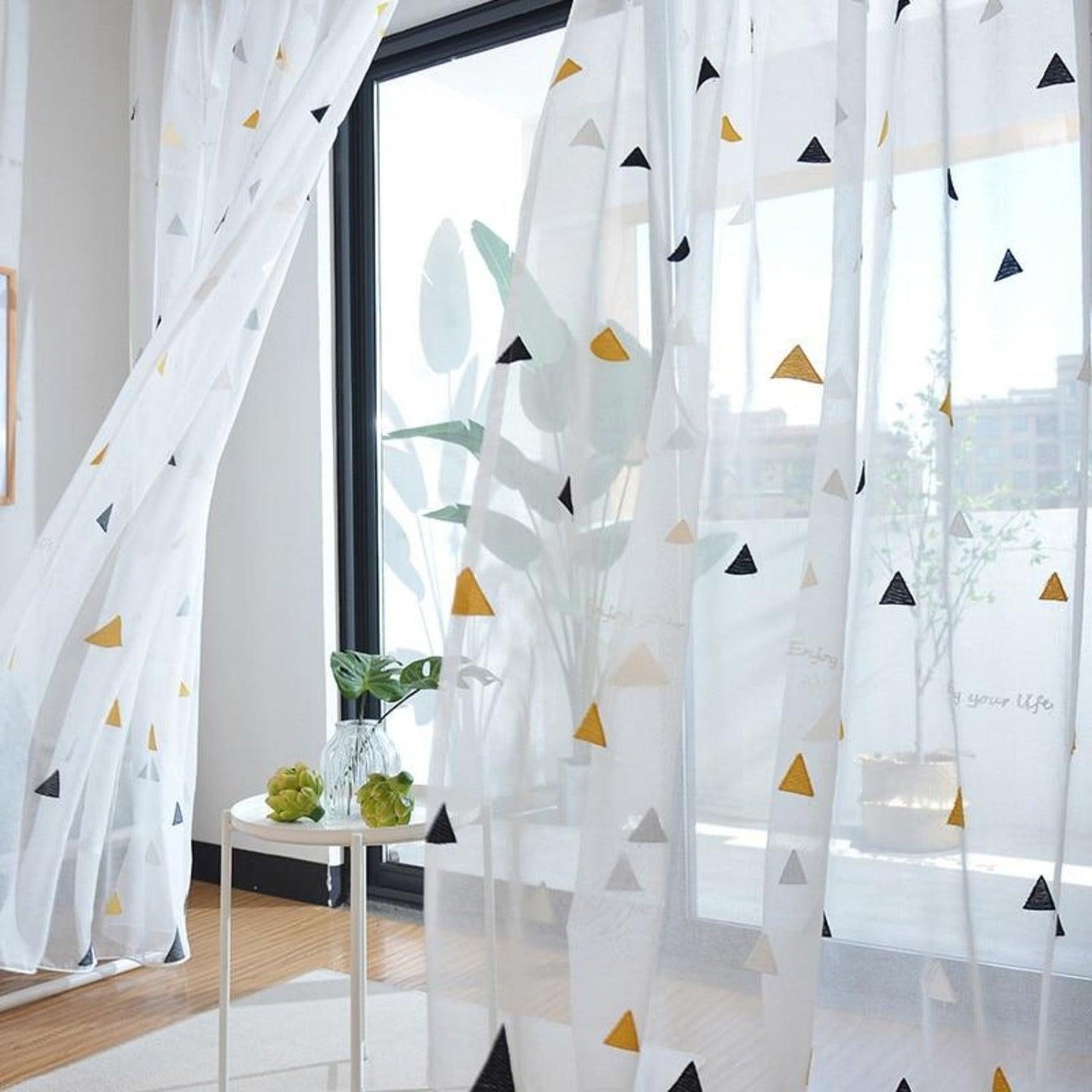 Geometric Sheer Curtains for Children's Bedroom - Decor Home