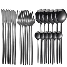 Load image into Gallery viewer, Black Cutlery Set Gift Box (24 Piece)
