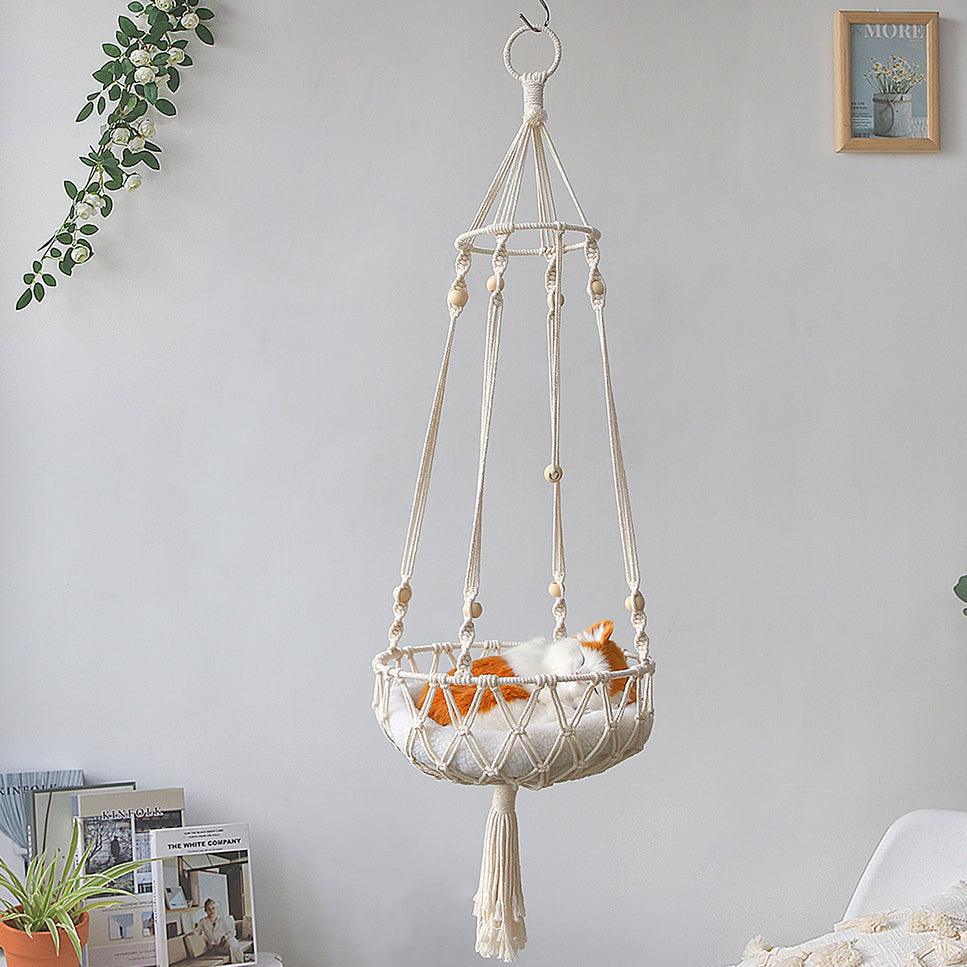 Handwoven Macrame Pet Swing Hammock - Decor Home