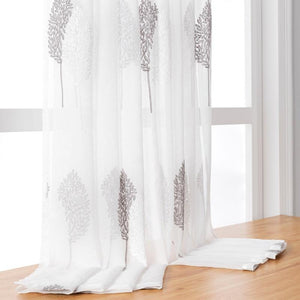 Modern Floral Sheer Curtains