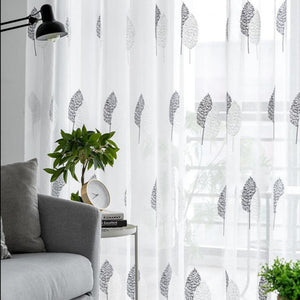 Modern Floral Sheer Curtains