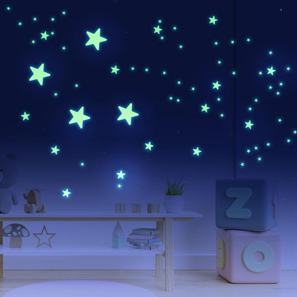 Glow In Dark Luminous Stars Wall Stickers - Decor Home