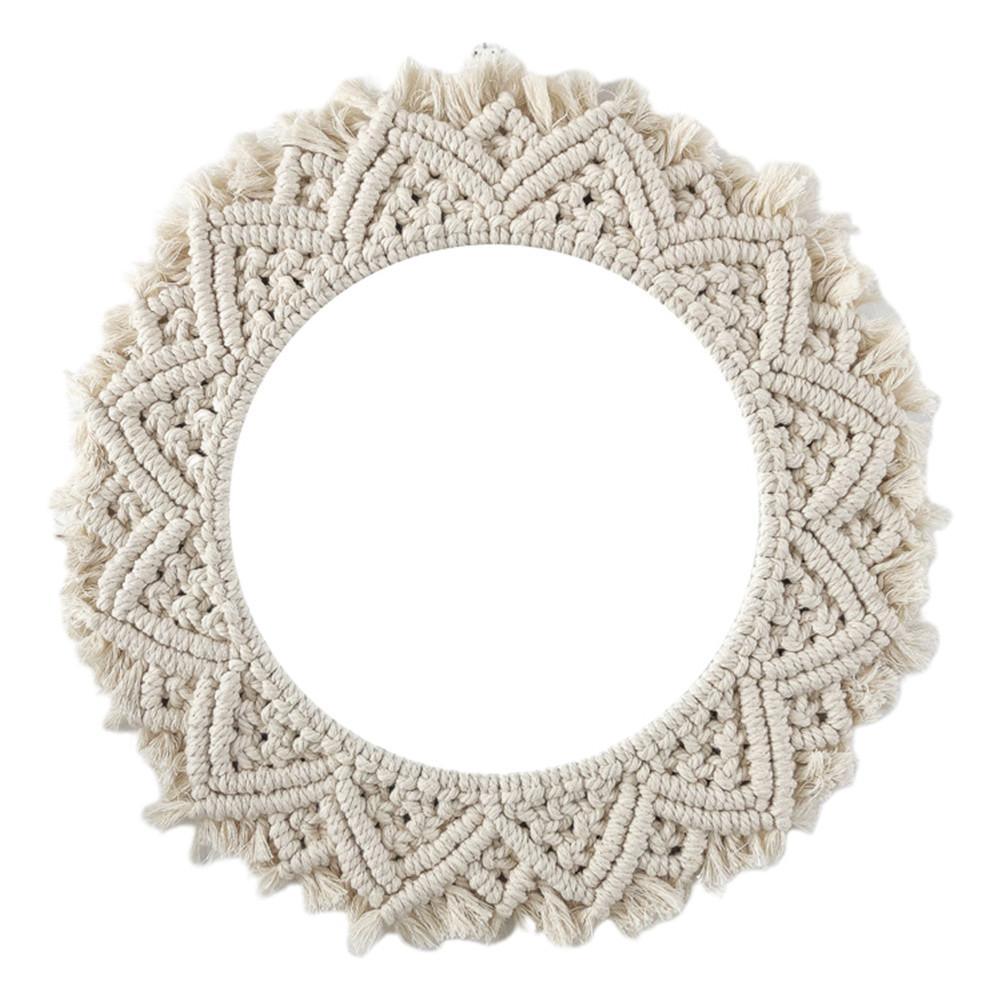 Round Makeup Mirror With Macrame - Decor Home