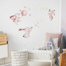 Load image into Gallery viewer, Fun Loving Bunnies Removable Nursery Wall Stickers - Decor Home
