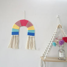 Load image into Gallery viewer, Handwoven Rainbow Wall Hanging Macrame
