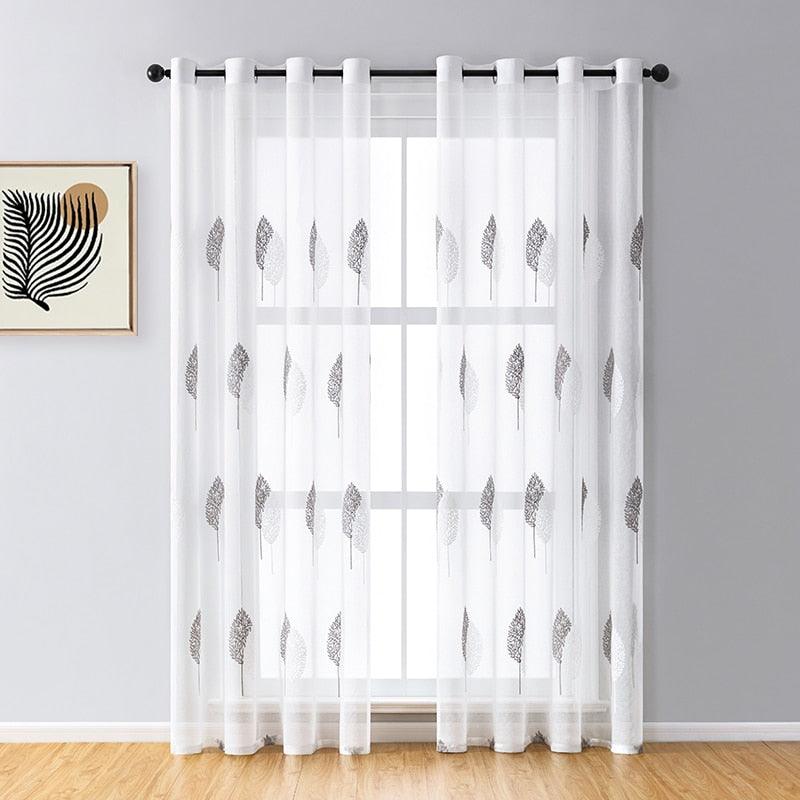 Modern Floral Sheer Curtains - Decor Home