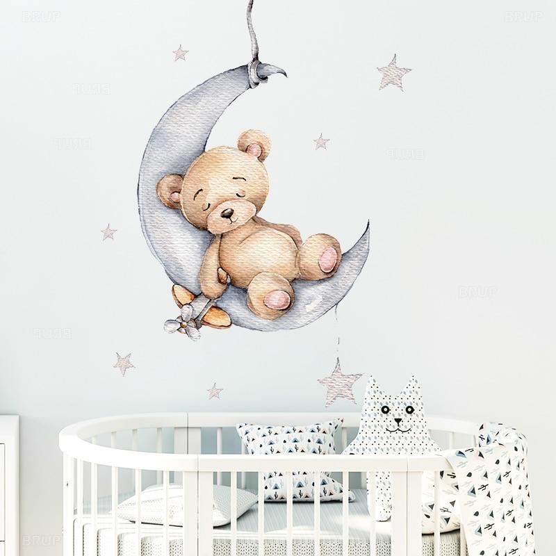 Napping On The Moon Wall Stickers for Nursery