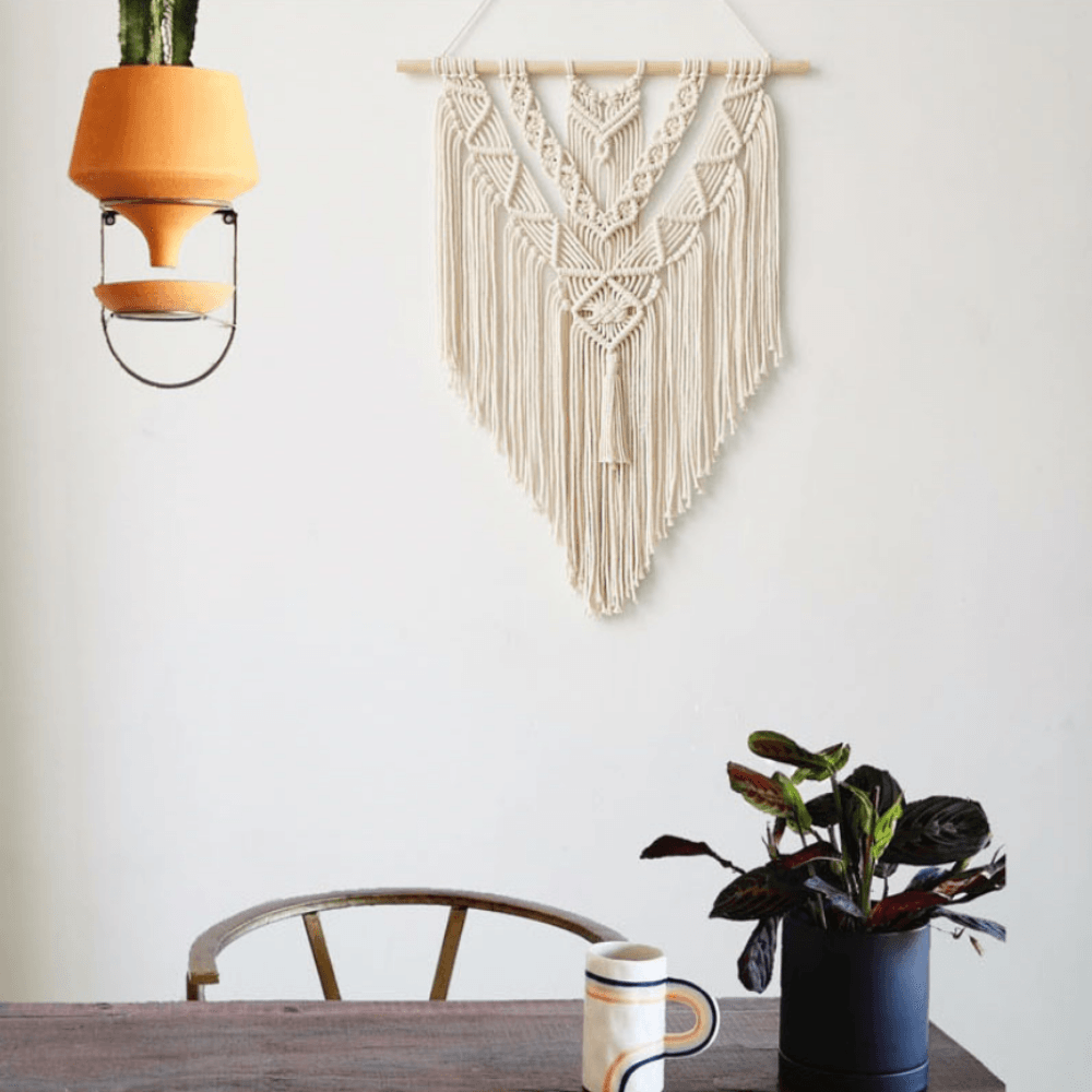 Handmade Macrame Boho Wall Hanging Art Decor with Tassel - Decor Home