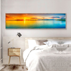 Sunset Landscape Wall Art Canvas Print (50x200cm)