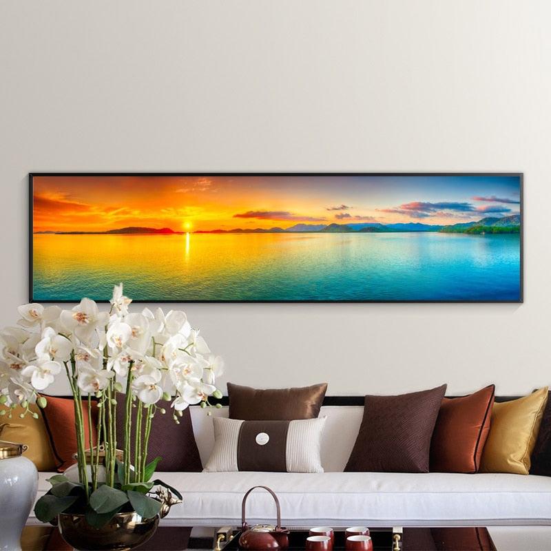 Sunset Landscape Wall Art Canvas Print (50x150cm) - Decor Home