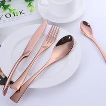 Load image into Gallery viewer, Rose Gold Stainless Steel 16 Piece Cutlery Set
