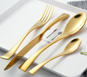 Gold Stainless Steel 16 Piece Cutlery Set