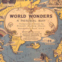 Load image into Gallery viewer, World Wonders Map Kraft Paper Wall Art Poster (68.5X51.5cm)

