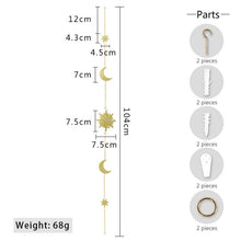 Load image into Gallery viewer, Metal/Wooden Round Piece Sun Moon Shape Hanging Decoration Photo Wall Hanging Decoration

