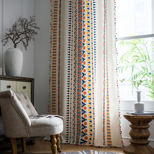 Elegant Geometric Cotton Linen Curtains