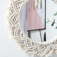 Load image into Gallery viewer, Bohemian Style Macrame Round Mirror

