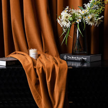 Load image into Gallery viewer, Luxurious Orange Velvet Curtains
