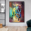 Abstract Colorful Bull Canvas Paintings Animal Wall Art Prints Poster Living Room Decorative Paintings On The Wall Home Decor - Fansee Australia