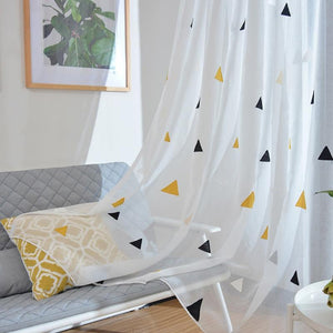 Geometric Sheer Curtains for Children's Bedroom