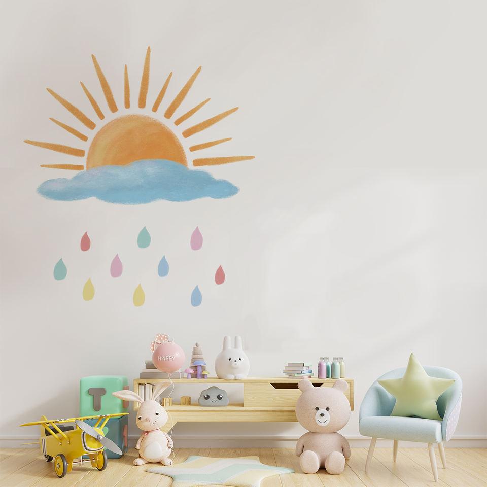 Sunrise On Rainy Cloudy Day Wall Sticker - Decor Home
