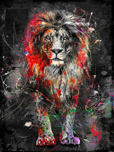Abstract Lion Graffiti Art Canvas Print