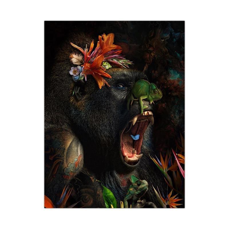 Animal And Floral Abstract Canvas Prints (60x90cm) - Decor Home