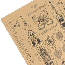 Load image into Gallery viewer, Rocket Design Manuscript Kraft Paper Wall Art Print (50x35cm)
