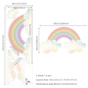 Rainbow Cloud Peel and Stick Art Wall Decals