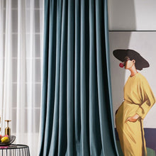 Load image into Gallery viewer, Deluxe Blue Velvet Curtains
