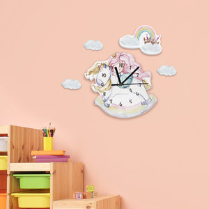Unicorn and Princess Kids Room Wall Clock