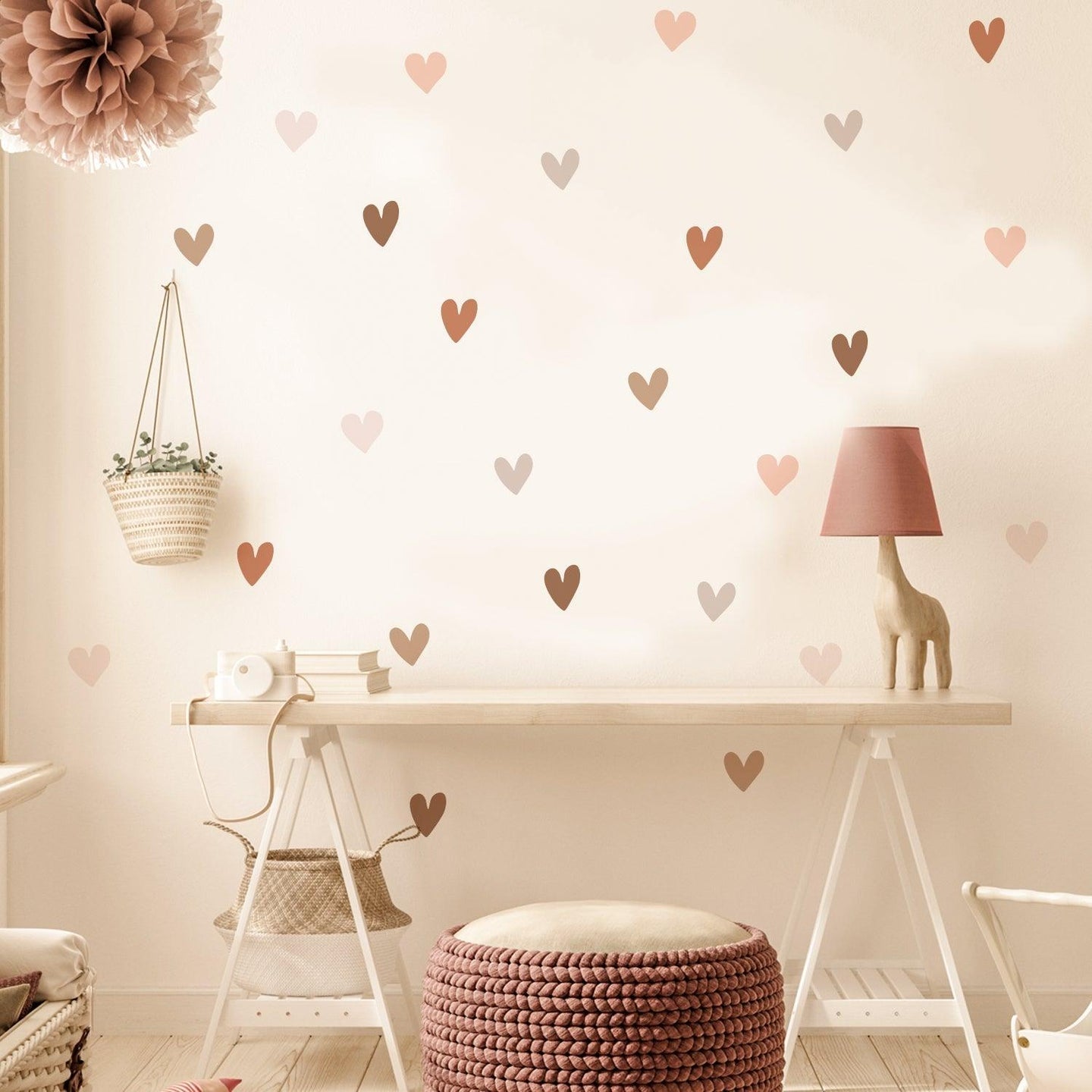 36 Pcs Bohemian Hearts Wall Stickers - Decor Home