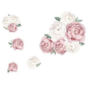 Pretty Pink and White Floral Wall Decals