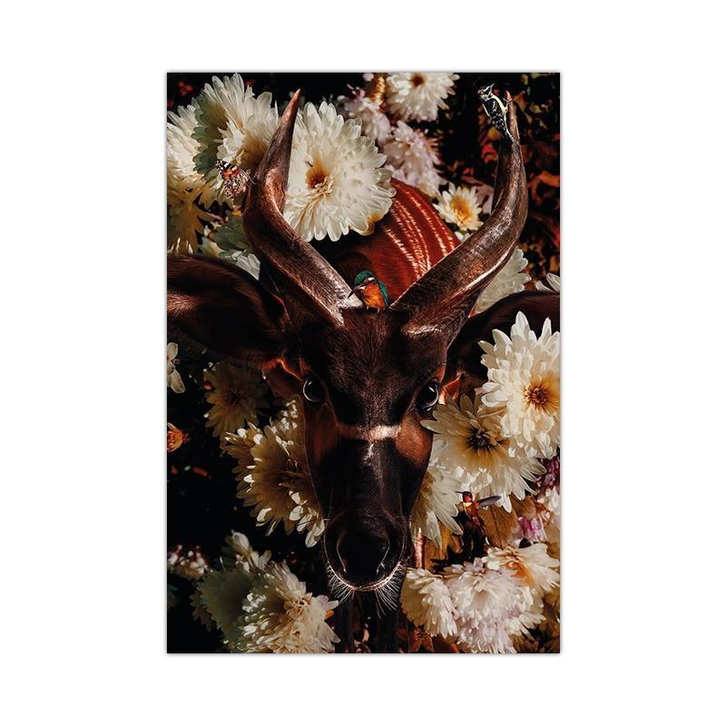 Animal And Floral Abstract Canvas Prints (60x90cm) - Decor Home