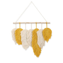 Load image into Gallery viewer, Handwoven Feather Wall Hanging Macrame
