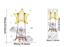 Load image into Gallery viewer, Adorable Bears and Bunnies Swinging On The Star and Moon Wall Stickers
