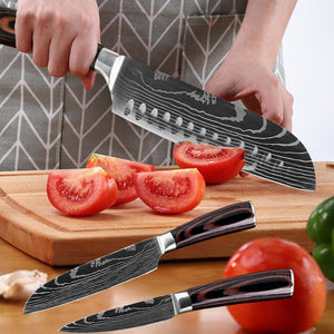 6-8 Pcs Stainless Steel Knife Set In Block