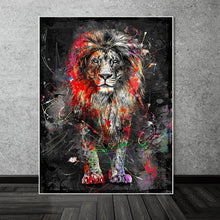 Load image into Gallery viewer, Abstract Lion Graffiti Art Canvas Print
