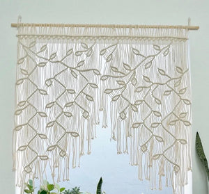 100% Handwoven Macrame Leaf Curtain