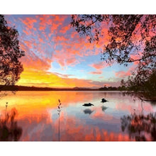 Load image into Gallery viewer, Painting By Numbers Kit - Sunset By The Lake
