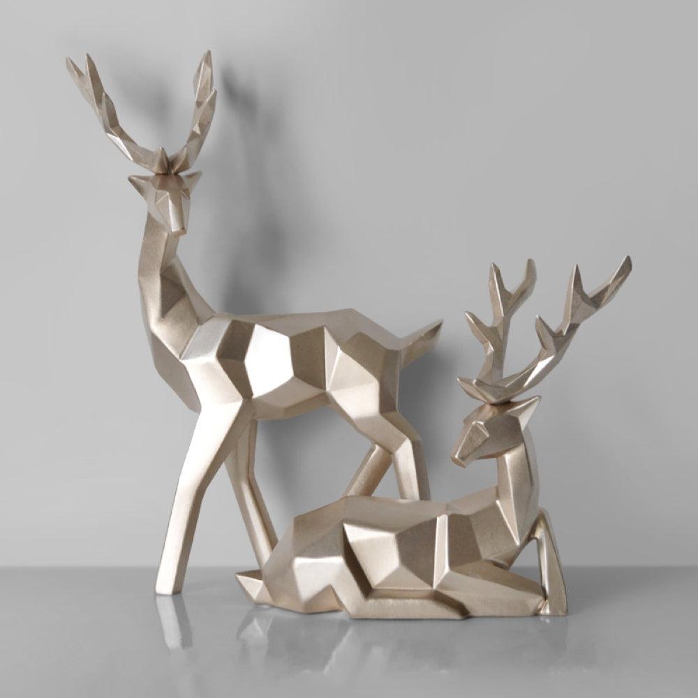 Two Deers Resin Art Sculpture Home Decor - Decor Home