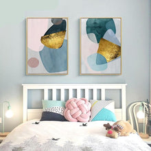 Load image into Gallery viewer, Abstract Gold Foil Wall Art Prints - Set of 3 (50x70cm) - For Home Decor
