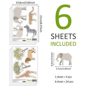 African Animals Removable Self-Adhesive Wall Stickers - Fansee Australia