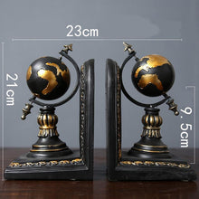 Load image into Gallery viewer, American Globe Bookend Resin Figurines Retro Globe Book Stand Model Miniature Ornaments Creative Handicrafts Household Decor - For Home Decor
