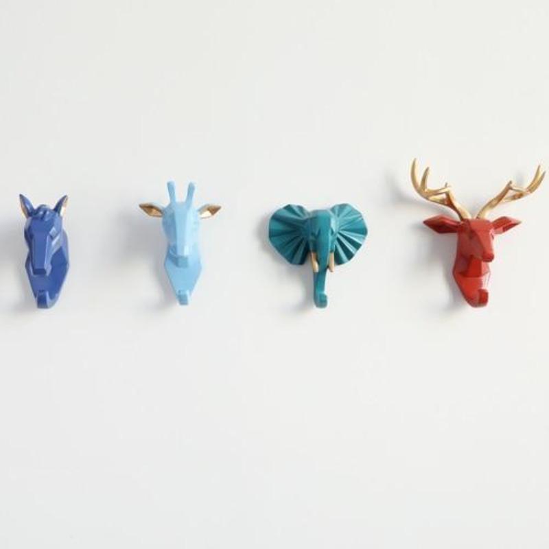 Adorable Animals Head Hooks For Wall (4 Pcs Set) - Decor Home