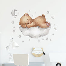 Load image into Gallery viewer, Bear Sleeping On Cloud Wall Stickers - Fansee Australia
