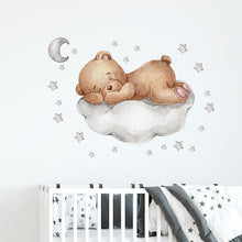 Load image into Gallery viewer, Bear Sleeping On Cloud Wall Stickers - Fansee Australia
