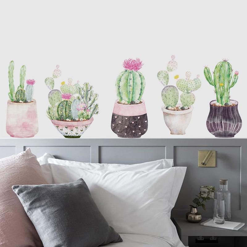 Adorable Potted Cactus Wall Decals For Home Decor - Decor Home