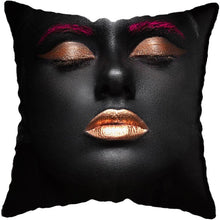 Load image into Gallery viewer, Black and Gold Beauty Art Cushion Covers - For Home Decor
